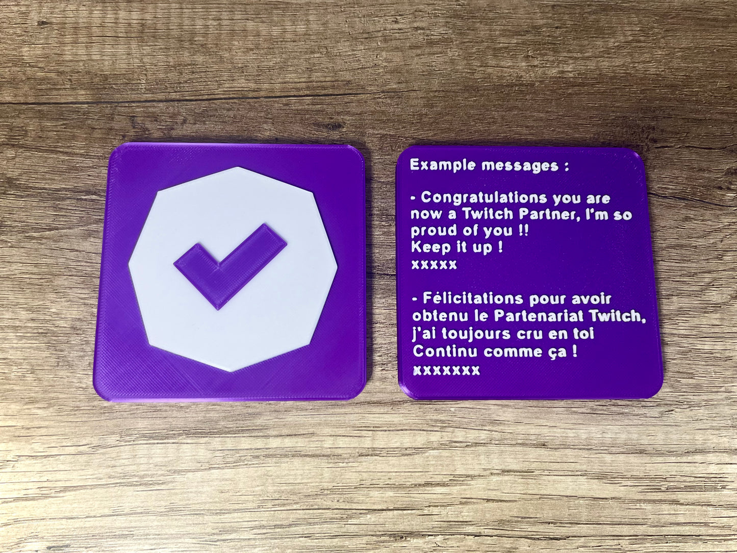 LOGO PARTENAIRE TWITCH badge décoration murale, décoration de bureau, twitch partner